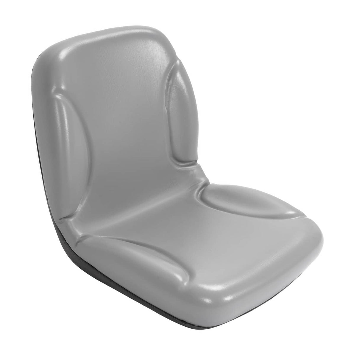 Light gray tractor seat with contoured back and side bolsters