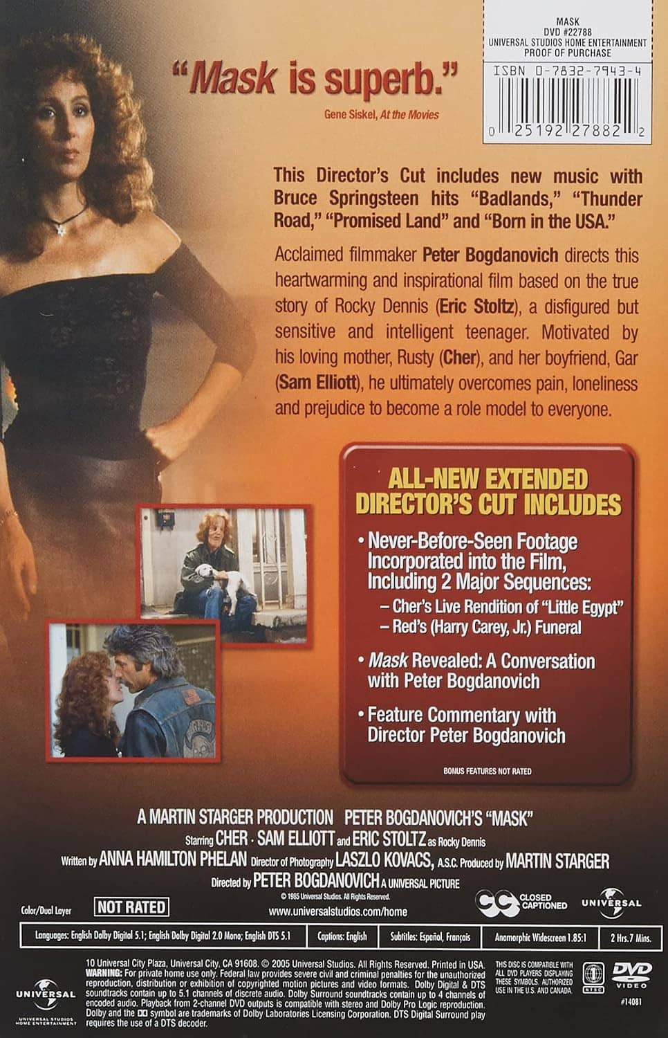 Director's Cut DVD back cover with character portraits and extended feature text blocks