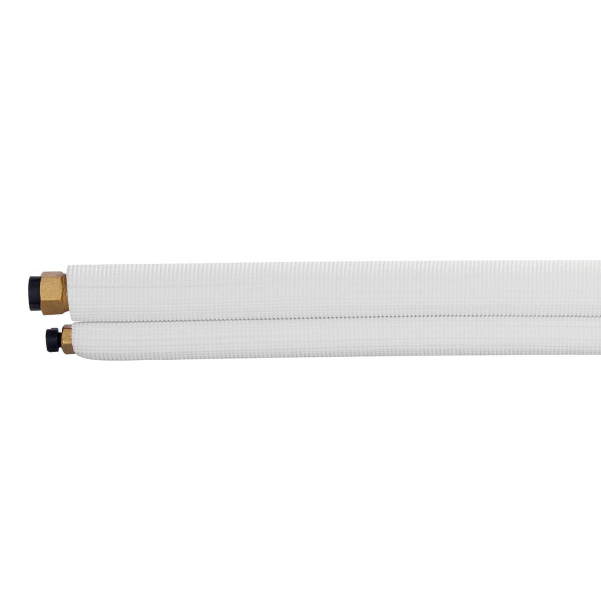 Mini split AC line set with white PE insulation and copper flare fittings