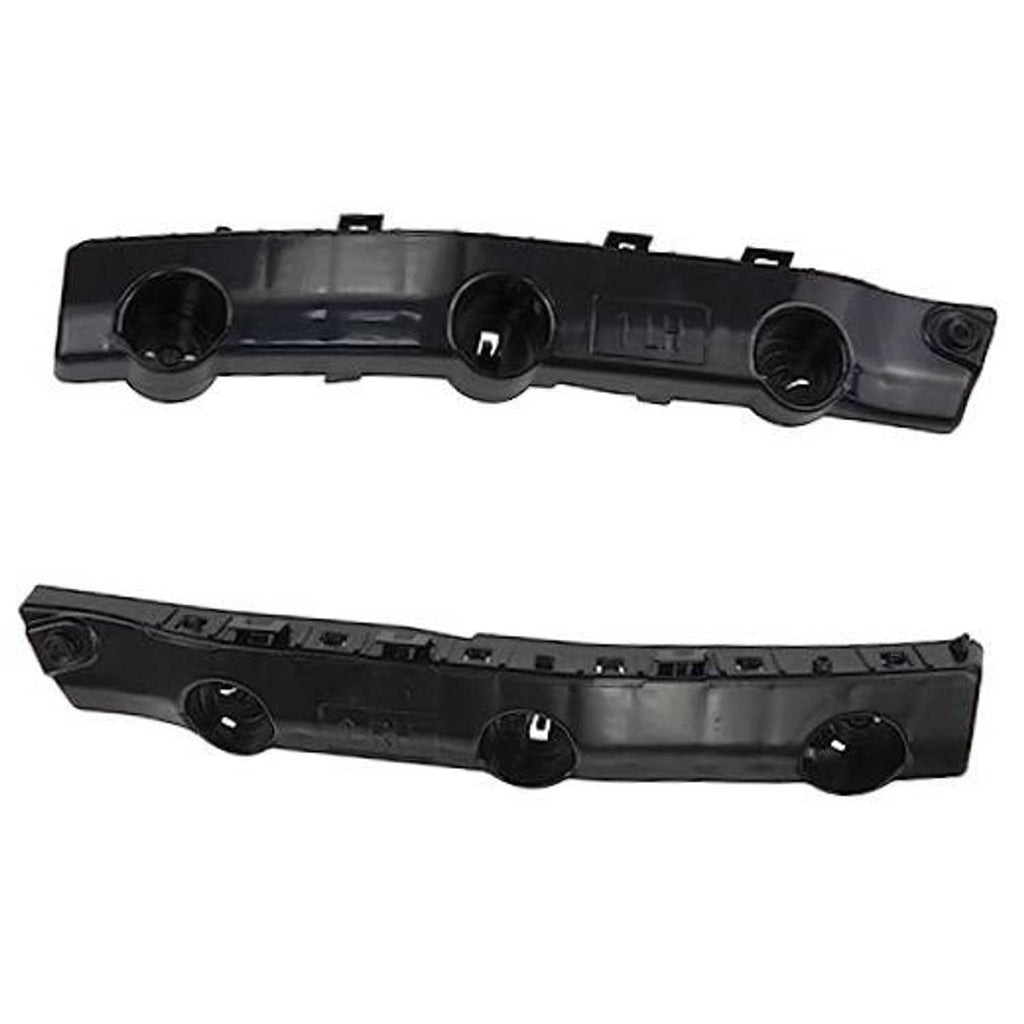 Black front bumper brackets with circular mounting points, two-piece set