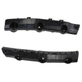 Black front bumper brackets with circular mounting points, two-piece set