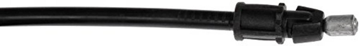 Hood release cable with end connector and black cable sheath