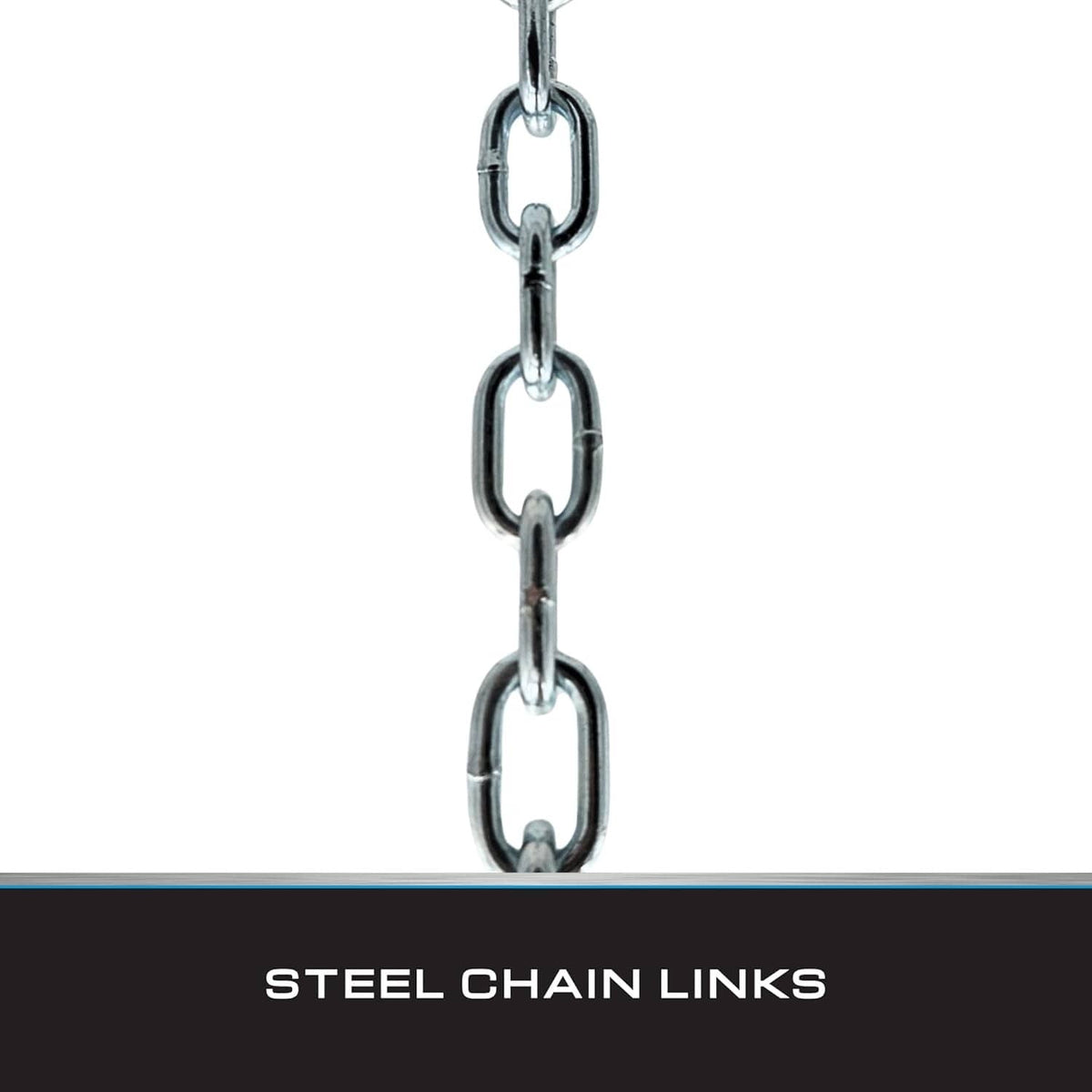 Steel chain links with end hook for trailer tie-down safety