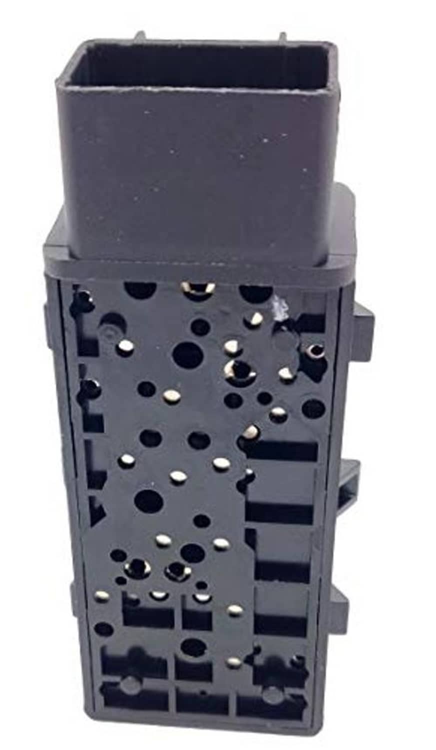 Power seat adjuster switch module, internal circuit board view in dark gray housing