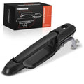 Front right exterior door handle, smooth black ABS plastic, with mounting clip