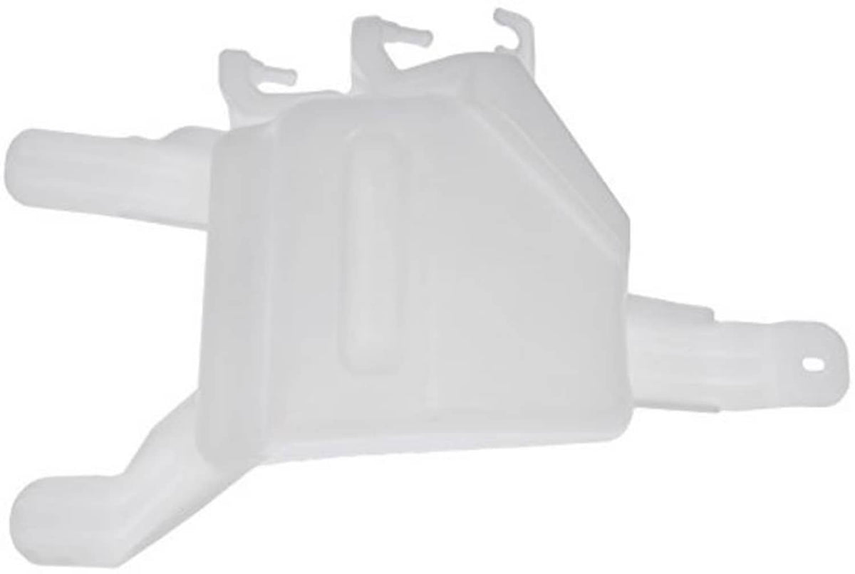 Front coolant reservoir housing with molded ports and side mounting bar