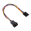 CPU fan adapter cable with multicolor wires and dual black 5-pin to 4-pin connectors