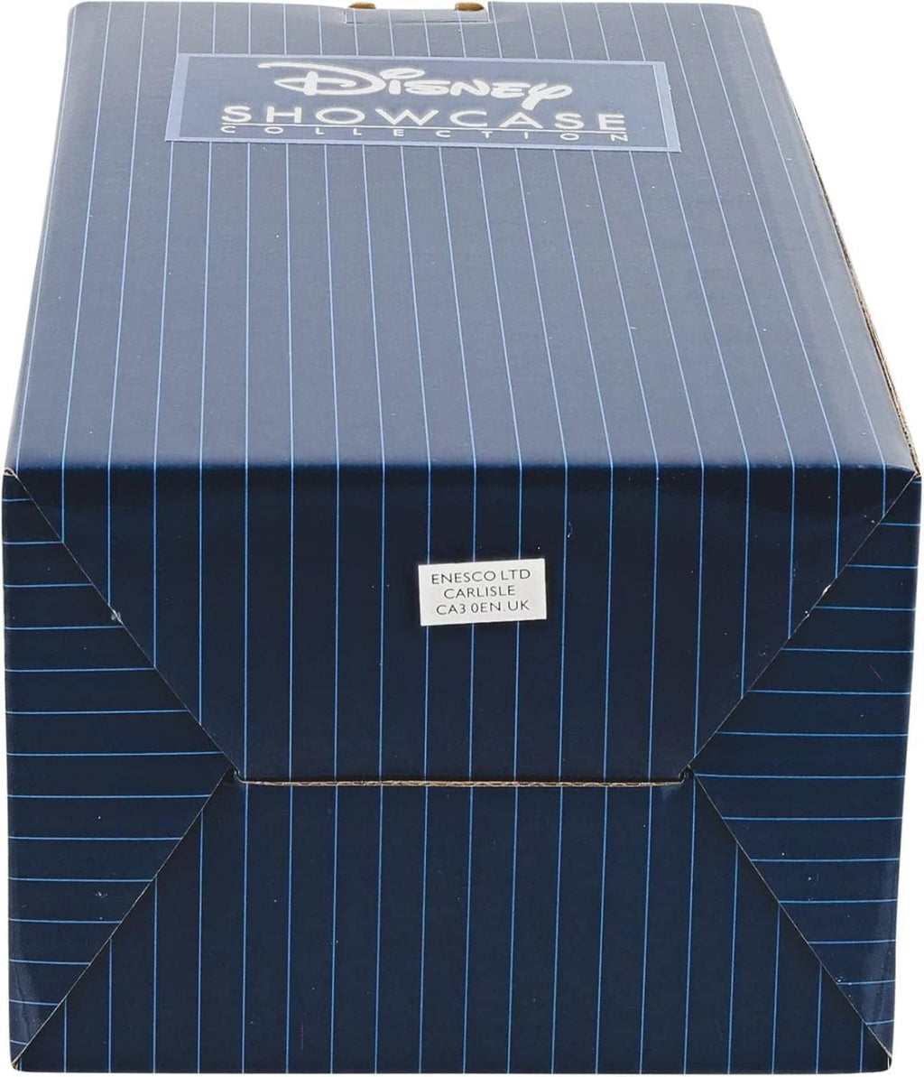 Enesco Ltd Disney Showcase box side with white label on blue pinstripe carton