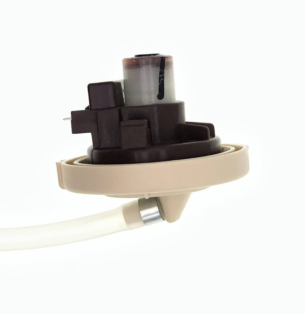 Washer pressure sensor switch module with dark electronics in beige mounting ring