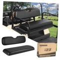 Black rear flip seat cushion set with contoured backrest and seat pad