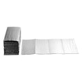 Reflective insulation panels, dual-sided foil with stacked air-bubble film layers.