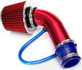 3-inch cold air intake filter induction kit with red cone filter, red pipe, blue hose