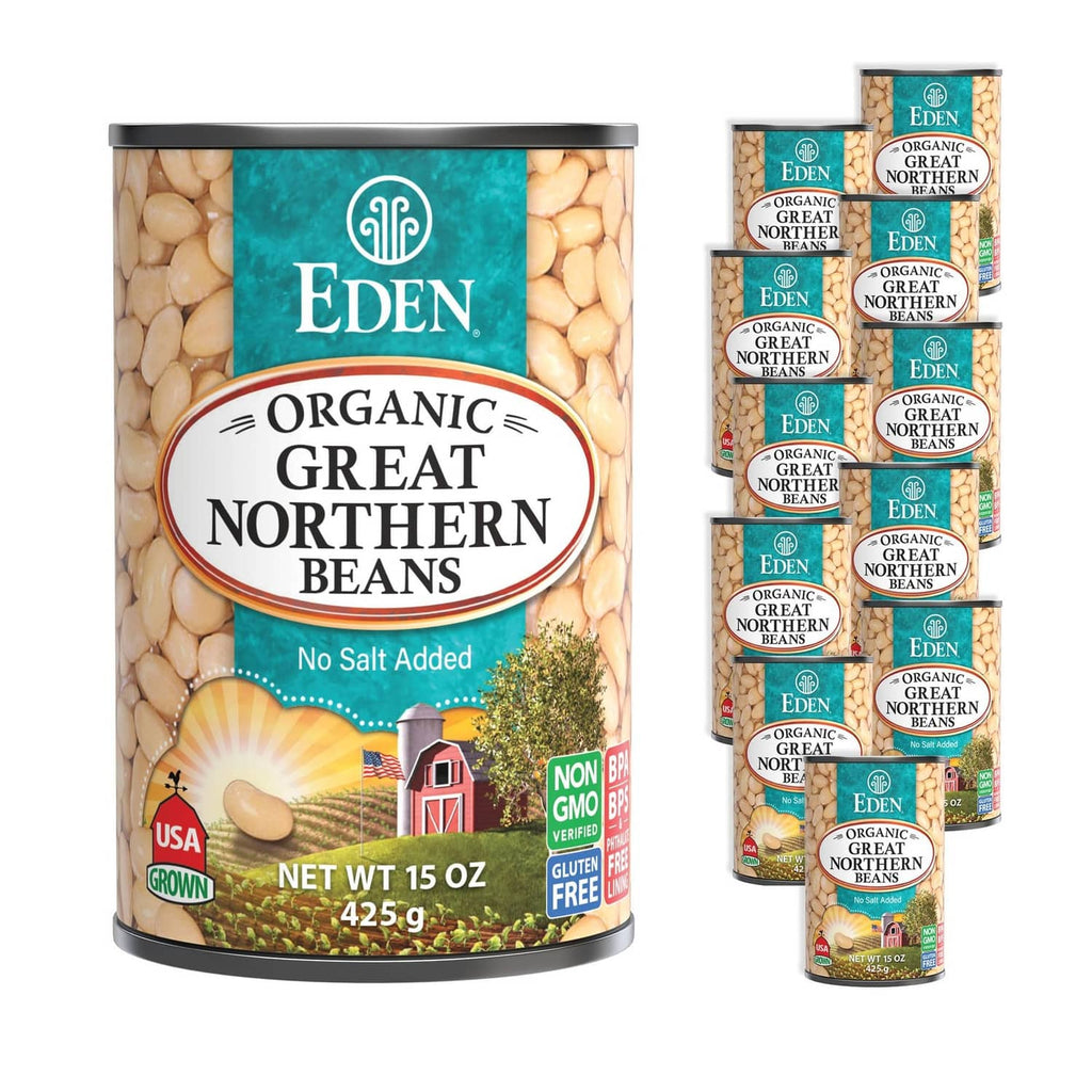 Eden organic great northern beans container, white beans, no salt added