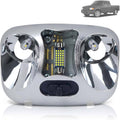 Dome cab map lamp assembly with chrome surround, dual clear lenses, and LED circuit