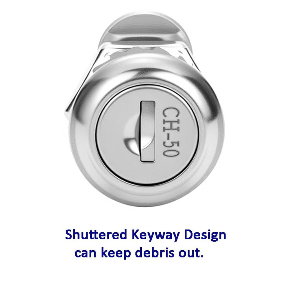 Shuttered keyway truck toolbox lock cylinder with CH-50 key slot