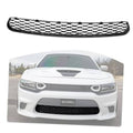Black honeycomb front lower grille insert with oval mesh pattern