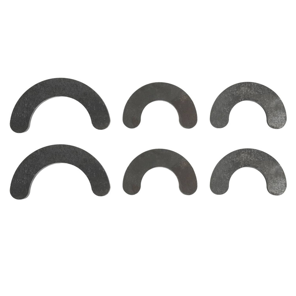 Set of curved wear clips made of dark steel for bracket coupler