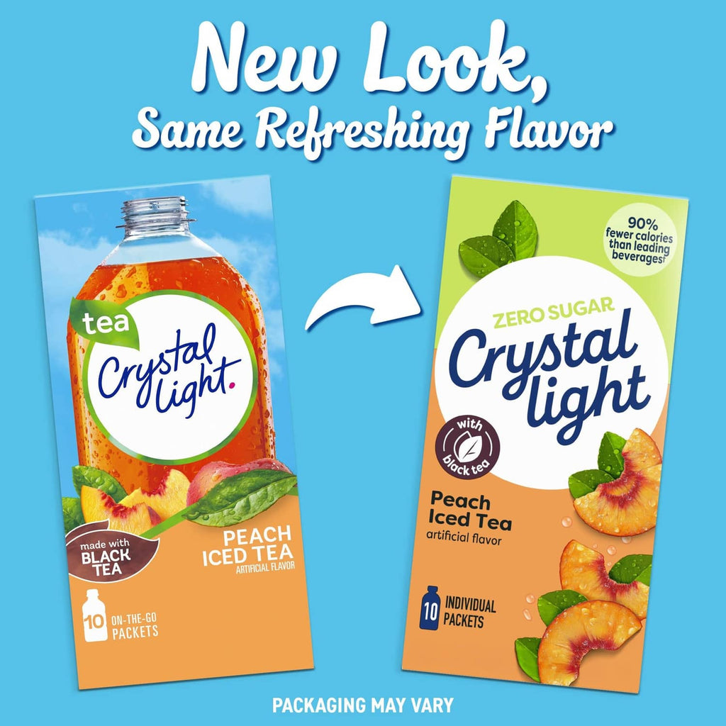 Peach iced tea drink mix boxes, zero sugar, 10 packets (packaging may vary)