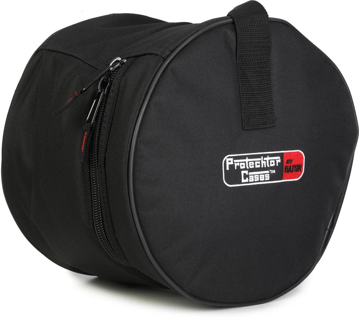 Black Protechtor padded tom bag for 8x8 toms, zippered round case with logo patch