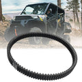 Heavy duty clutch drive belt, black ribbed loop with toothed edges
