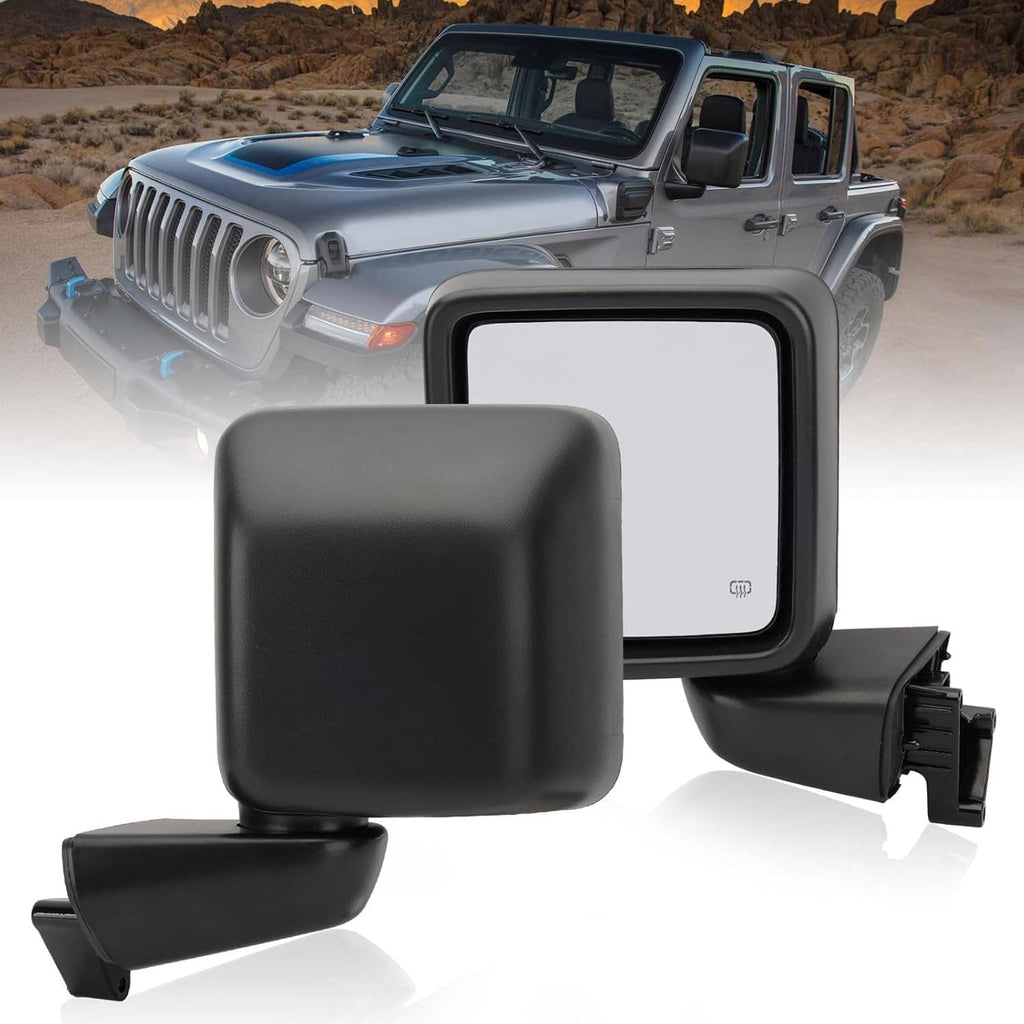 Black left driver side power heated side mirror replacement, front view