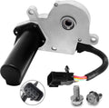 Transfer case shift actuator motor with wiring harness, electrical connector, metal housing