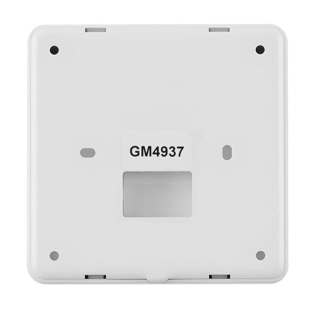 Uimoso thermostat back plate with GM4937 label and mounting holes, white