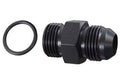 AN flare to 10 ORB male fuel pump rail adapter fitting with O-ring, black