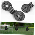 Black round plastic shade cloth clips with bar connectors and screw holes
