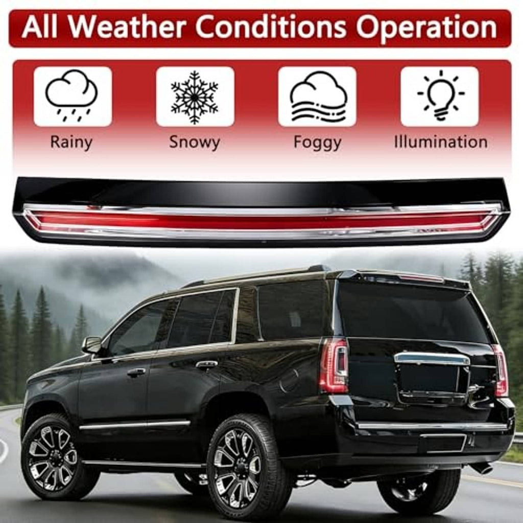 LED third brake light bar with slim red LED strip in black housing