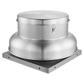 Stainless steel roof exhaust fan with round top housing and flat mounting base