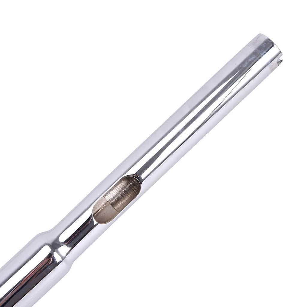 Close-up of chrome handlebar tube with smooth finish and visible end cap sleeve
