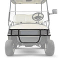Black front brush guard grille bumper with mesh panel and tubular frame for golf cart