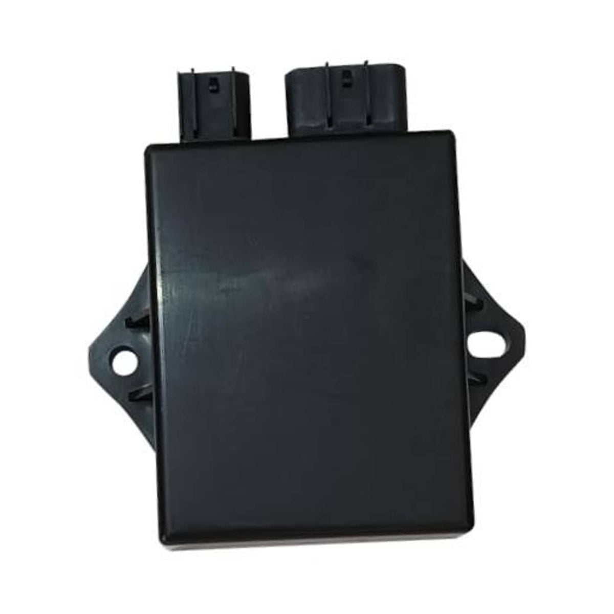 Ignition module CDI box with two top electrical connectors, black plastic housing