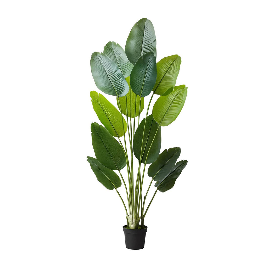 6ft faux bird of paradise tree with potted leaves, indoor/outdoor decor