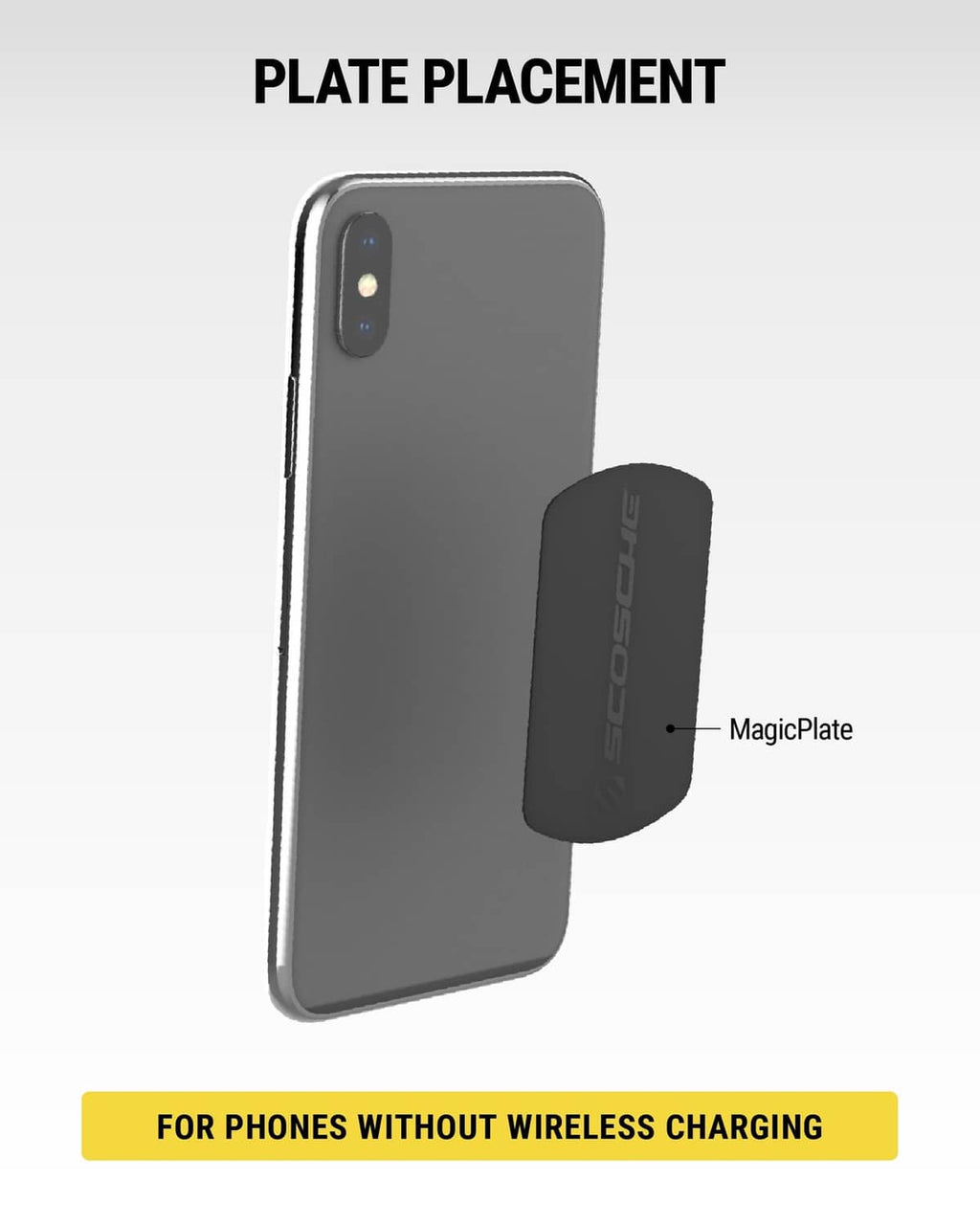 Black MagicPlate metal disc for phones without wireless charging