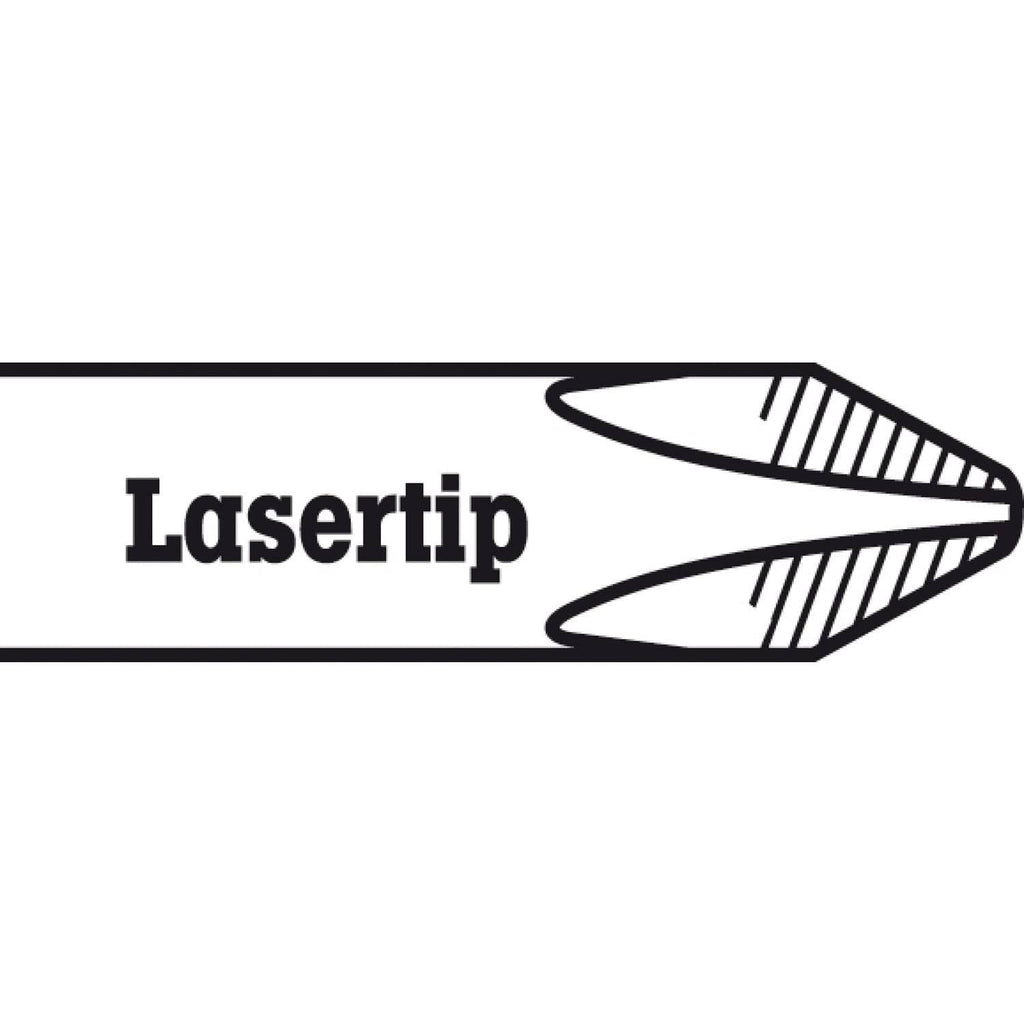 Lasertip branding graphic with a tool-shaped arrow and text