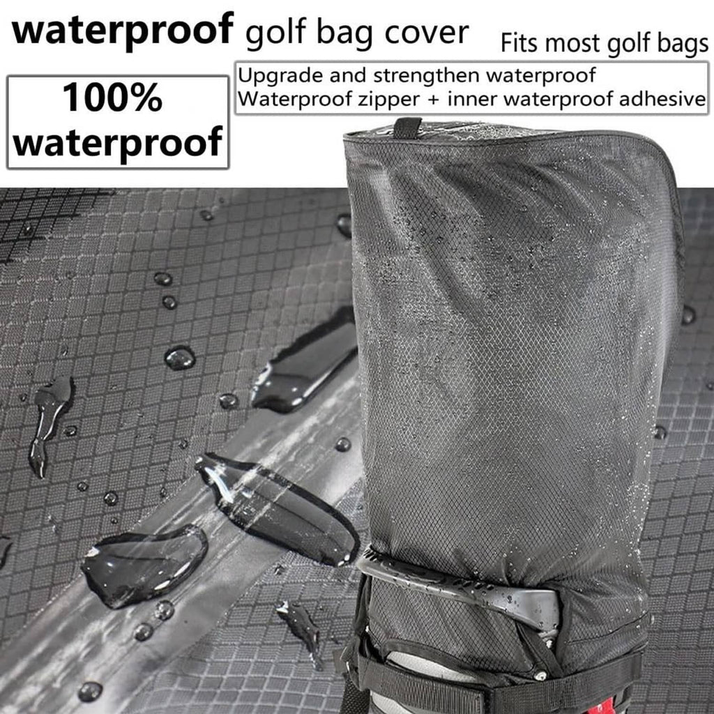Gray waterproof golf bag cover with sealed zipper and double water-resistant layer