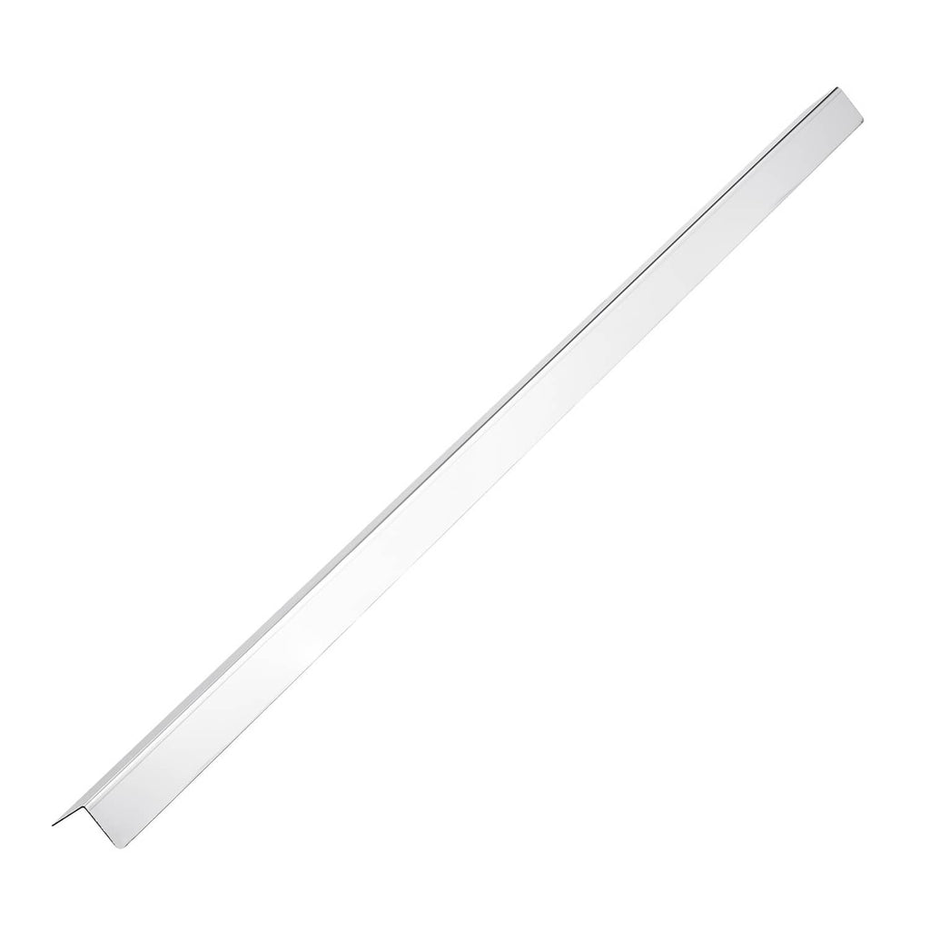 Stainless steel wall corner protector strip, straight profile with angled ends