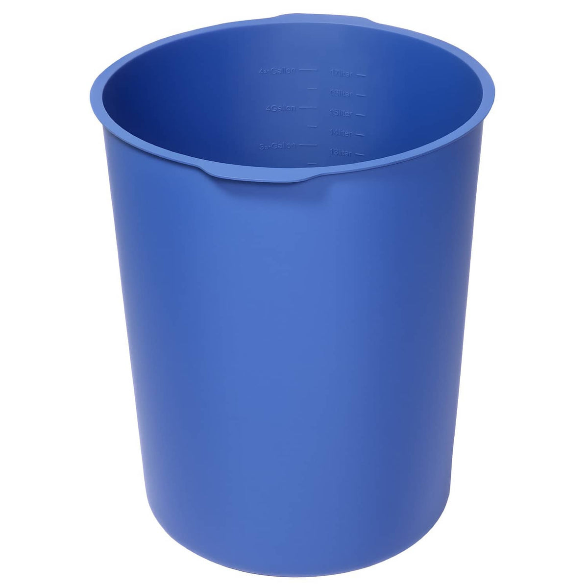 Blue silicone mixing liner with subtle embossed marks on the inner bottom