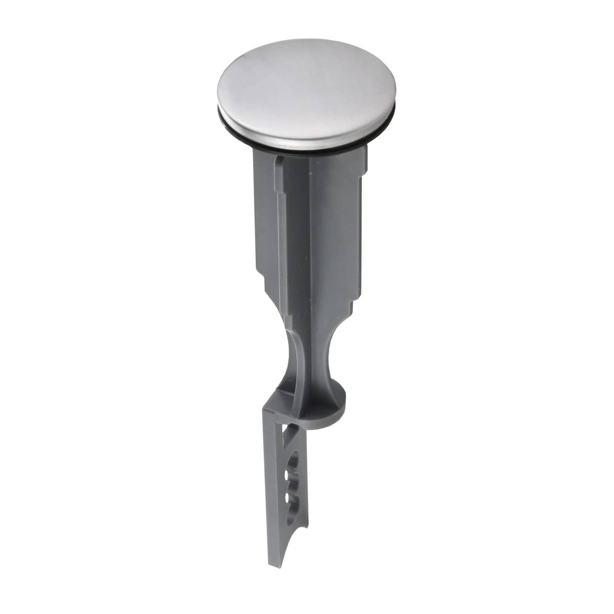 Brushed nickel bathroom sink pop-up stopper replacement with lift rod and clip