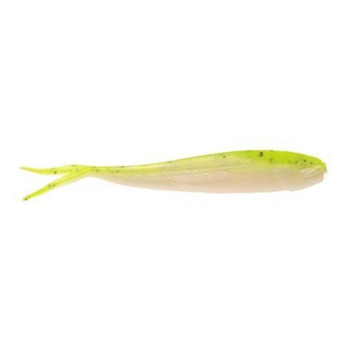 Chartreuse shad soft fishing lure, 2.5 in minnow with paddle tail