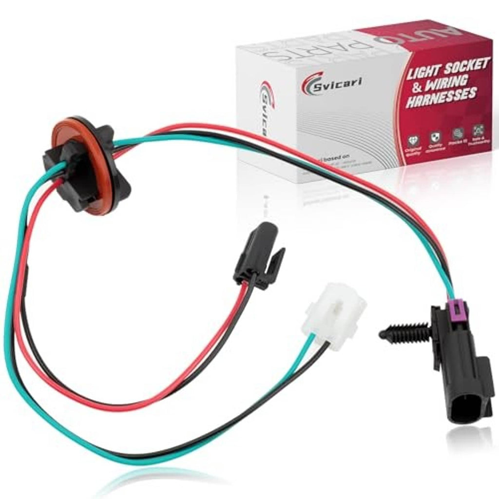 Headlight wiring harness with orange socket, white plug, and multi-wire leads