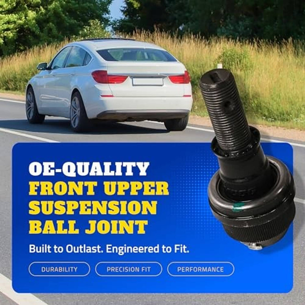 Front suspension ball joint with threaded stud and rubber housing