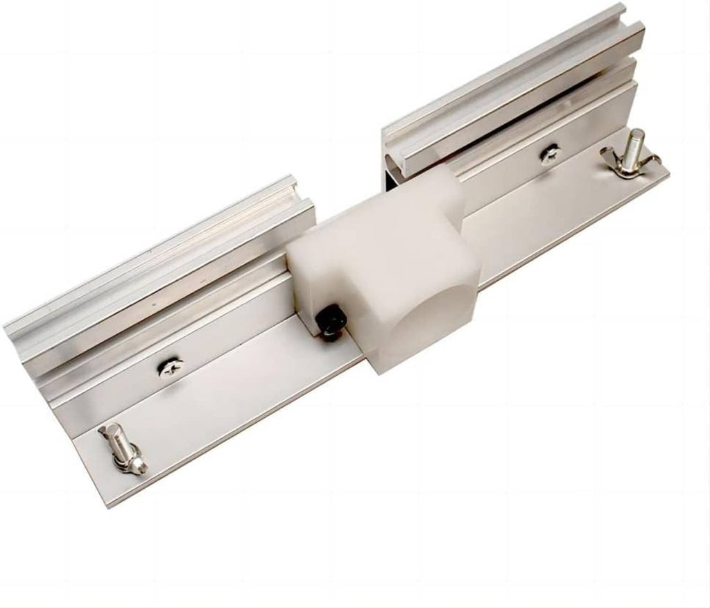 Aluminum router table insert plate with sliding rail and side support bracket