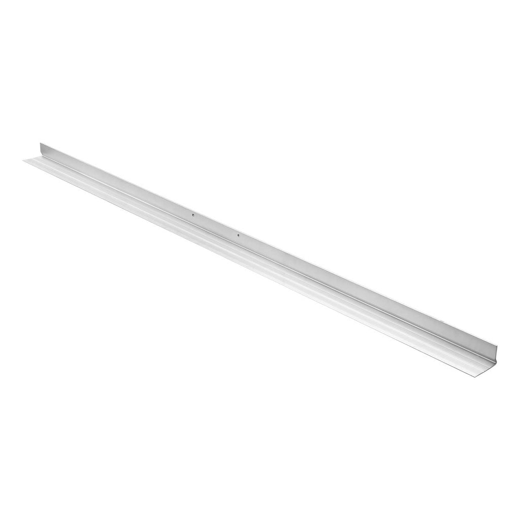 Angled view of 8 ft aluminum concrete screed blade with straight leveling edge