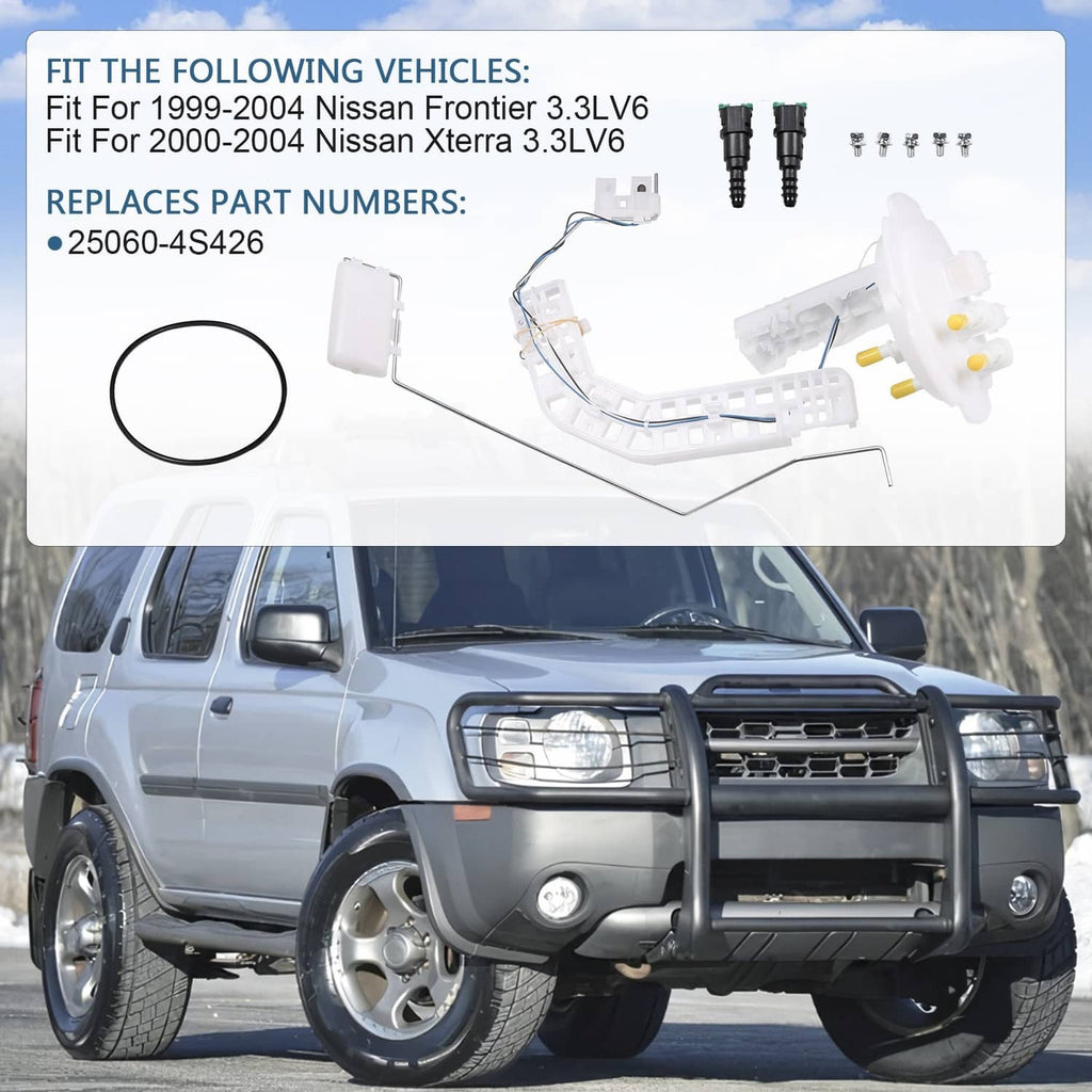 Fuel level sending unit sensor kit with wiring, connectors, and white fuel module