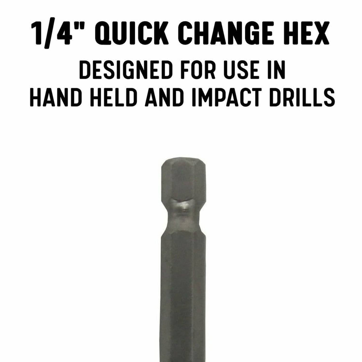Hex shank drill bit with cobalt tip, 1/4 quick-change style