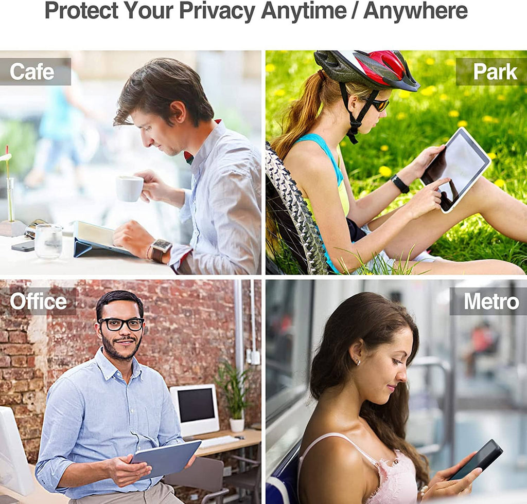Privacy screen protector for tablet for use anytime, indoors and outdoors