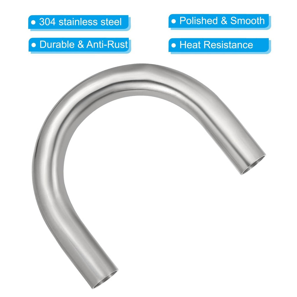 Polished 304 stainless steel 180-degree sanitary U-pipe, smooth bent tube